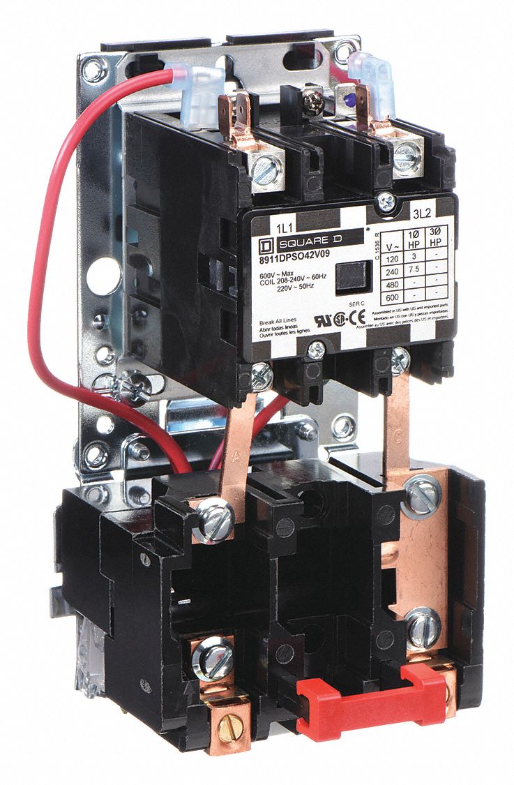 Definite Purpose Magnetic Motor Starter: Non-Reversing, 2 Poles, 40 A, 208-240V AC Coil