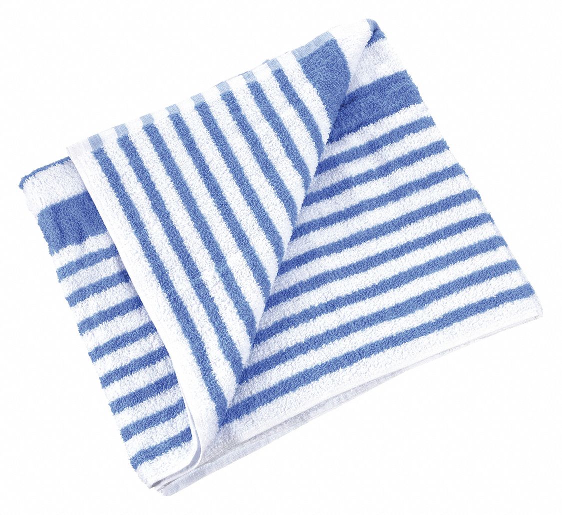 POOL TOWEL,BLUE/WHITE,30X70,PK12