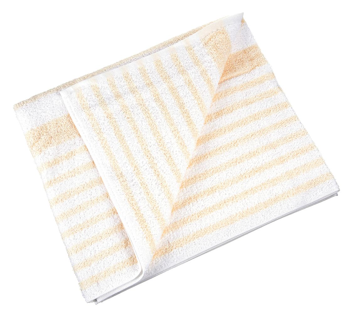 Pool Towel: Yellow/White Stripe, 70 in Overall Lg, 30 in Overall Wd, 15 lb/dozen