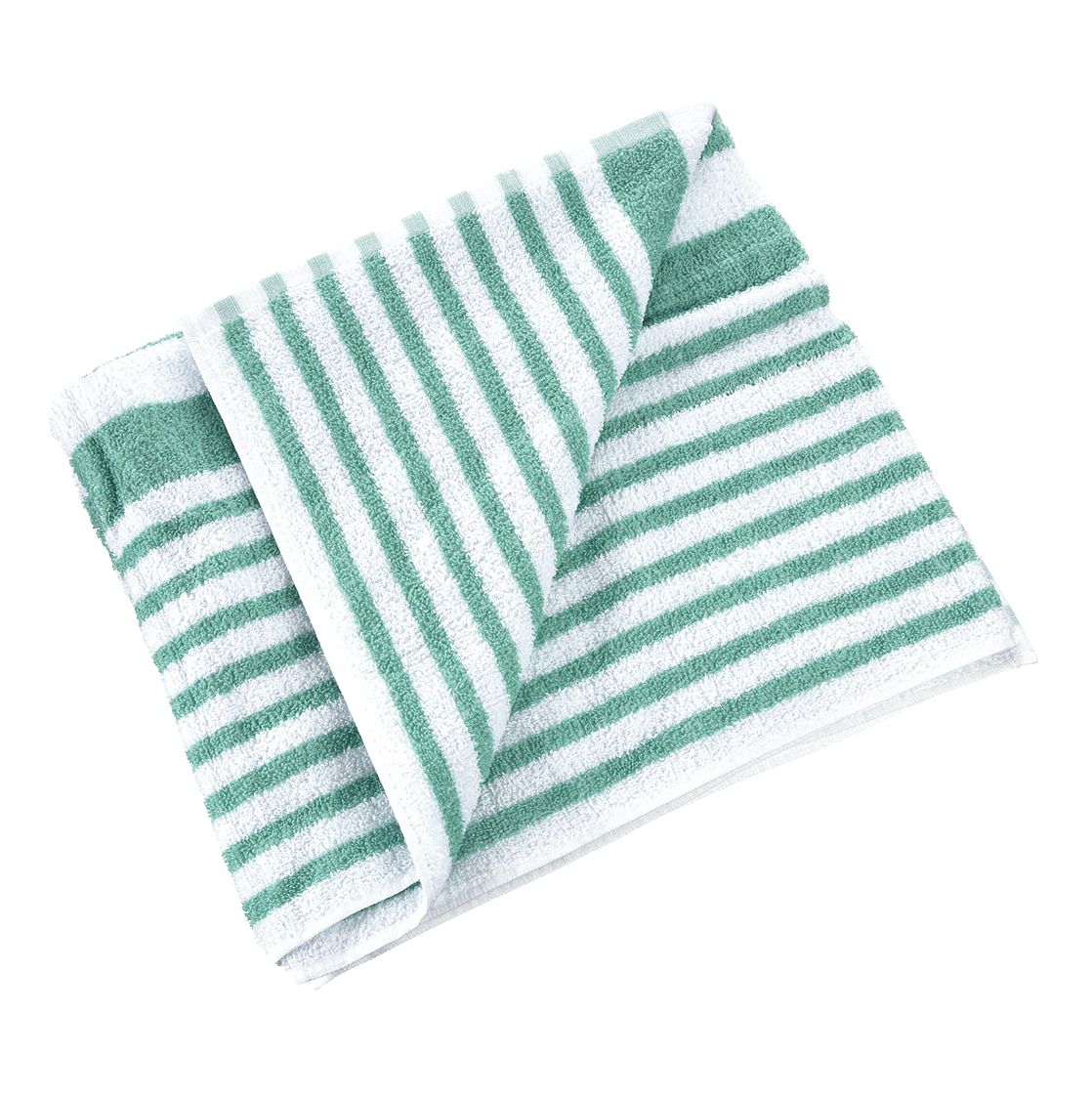 Pool Towel: Jade/White Stripe, 70 in Overall Lg, 30 in Overall Wd, 15 lb/dozen, Dobby Border