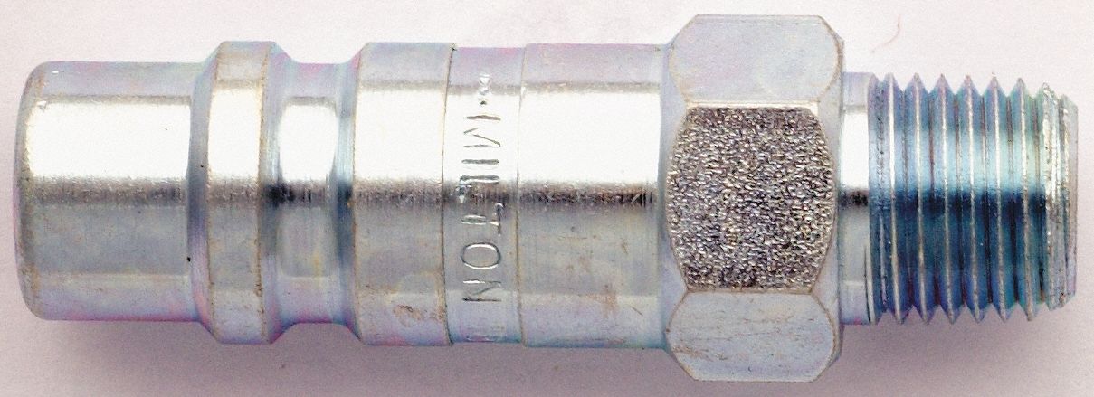 PLUG, G-STYLE, 99 SCFM, 1/2 FLOW, 1/2 IN MNPT, PLATED STEEL