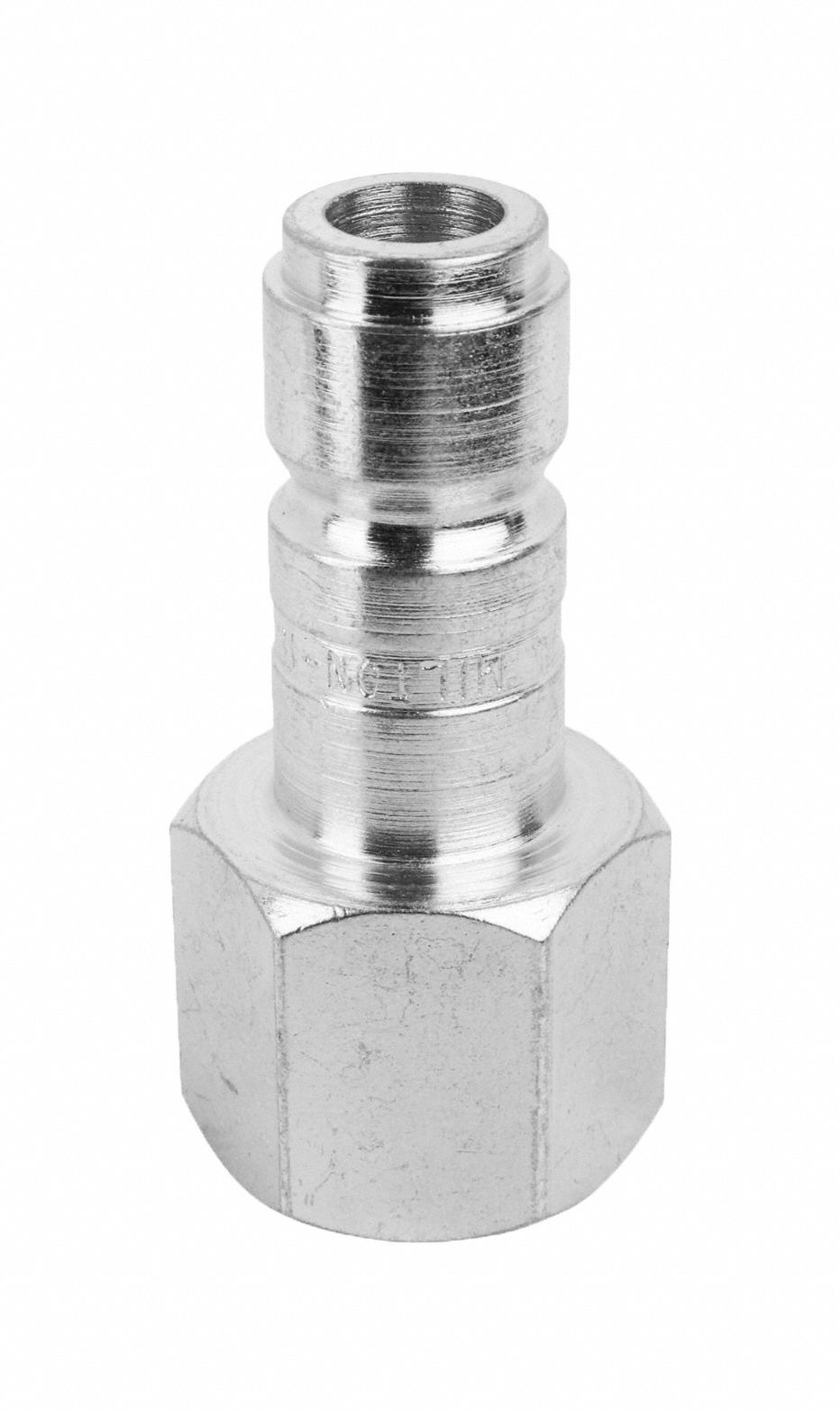 PLUG, G-STYLE, 99 SCFM, SEAL, LOCK BALLS, 1/2 FLOW, 1/2 IN FNPT, PLATED STEEL