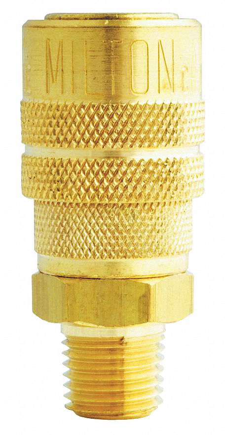COUPLER, QUICK CHANGE, M-STYLE, 40 SCFM, SEAL, 1/4 IN MNPT/FLOW, BRASS
