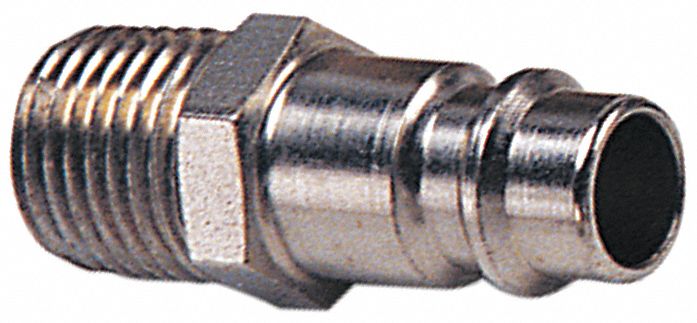 AIR PLUG FITTING, BRASS, 300 PSI AT 70 °  F, ¼ IN ID, MNPT CONNECTION, ¼ IN HOSE FITTINGS