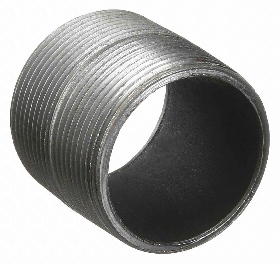 NIPPLE: BLACK ANODIZED STEEL, 2½ IN NOMINAL PIPE SIZE, FULLY THREADED, SCHEDULE 40, WELDED