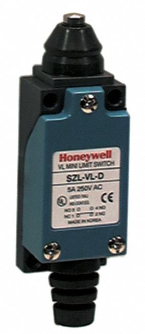 HONEYWELL MICRO SWITCH Miniature Limit Switch, 240VAC/125VDC Voltage Rating, 5/0.4 Amps, Top Actuator Location   Limit / Interlock Switches   11X287|SZL VL D