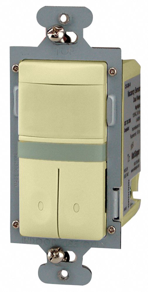 Wall Switch Box, 600 sq ft Passive Infrared, Ivory - Grainger