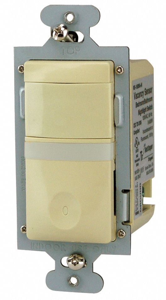 Wall Switch Box, 600 sq ft Passive Infrared, Ivory - Grainger