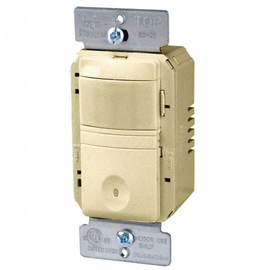 Wall Switch Box, 600 sq ft Passive Infrared, Ivory - Grainger