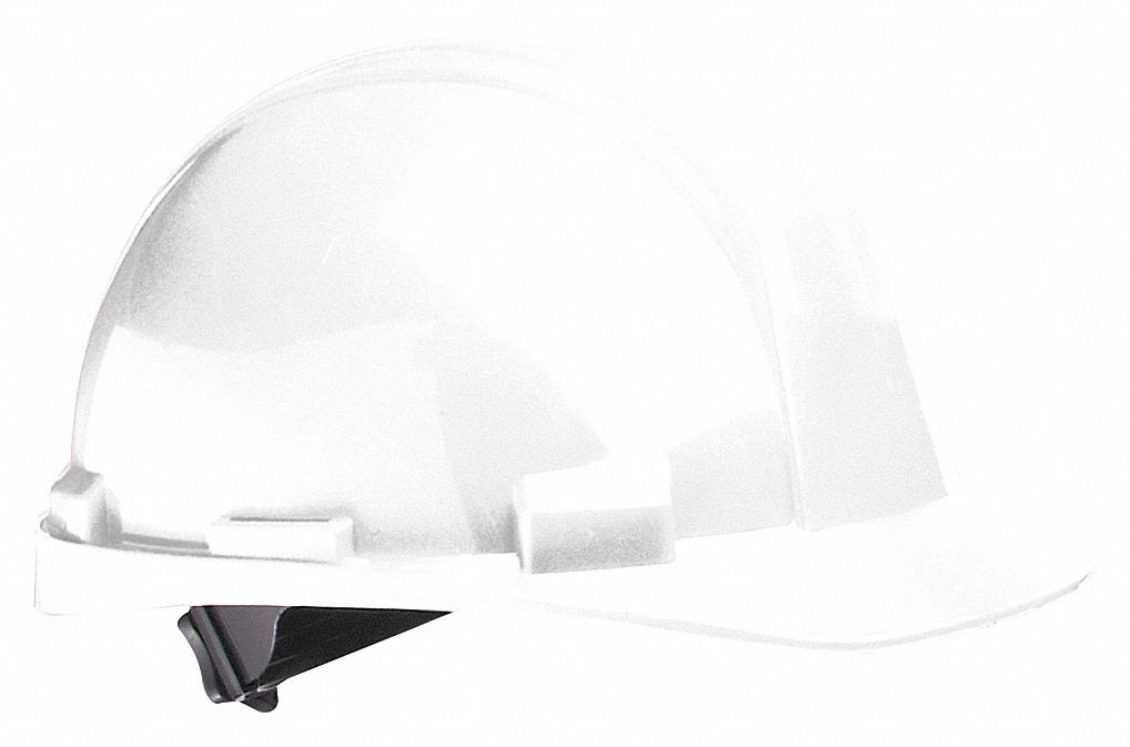 HARD HAT, CSA Z94.1-2005, TYPE 2, CLASS E, HDPE, 4-PT RATCHET, FRONT BRIM, WHITE