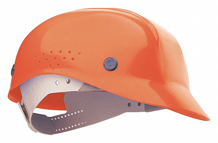 BUMP CAP, HDPE, 4-POINT PINLOCK SUSPENSION, FRONT BRIM, ORANGE