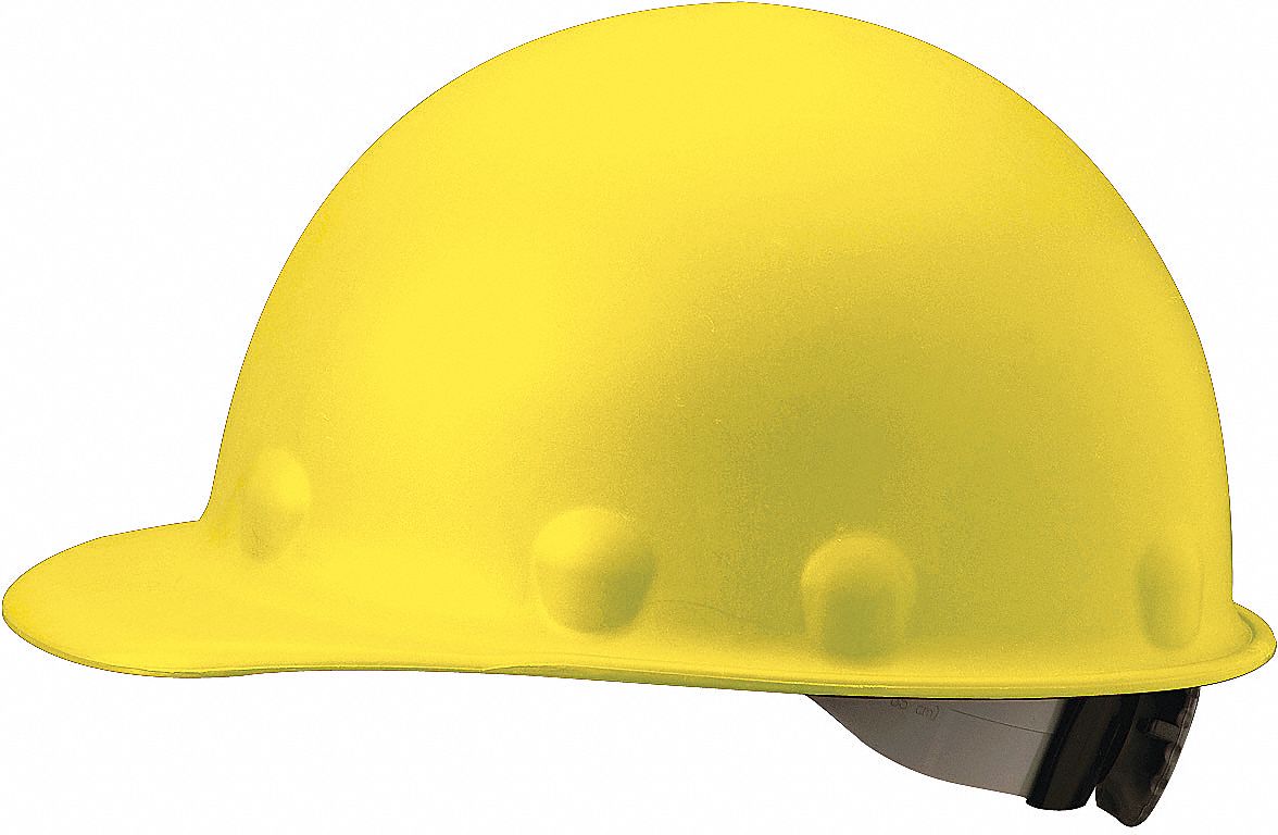 CASQUE DE SÉCURITÉ, CSA Z94.1-2015, TYPE 1, CLASSE C/G, FIBRE VERRE, CLIQUET À 8 POINTS, BORD AVANT, JAUNE