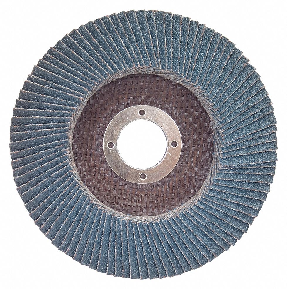 FLAP SANDING DISC, CHARGERJUMBO, TYPE 27, 40 GRIT,LONG-LIFE, X-THICK, 4 1/2 X 7/8 INARBOUR