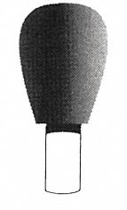 VITRIFIED MOUNTED POINT, ¾ IN DIAMETER, ALUMINUM OXIDE, 60 GRIT, A23