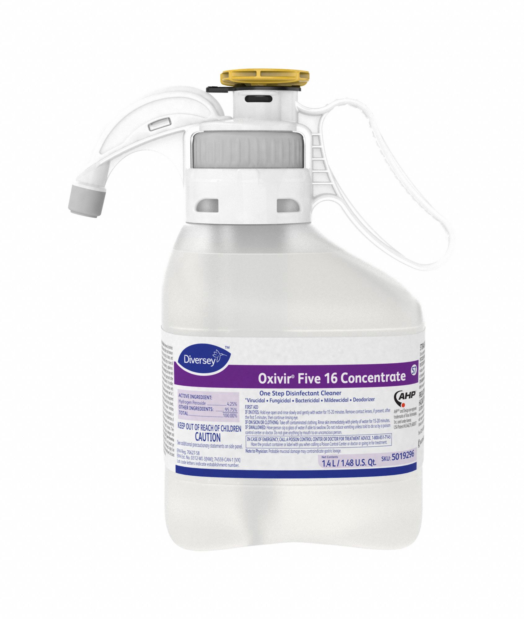 Disinfectant Cleaner: Portion Measuring Bottle, Concentrated, Liquid, Oxivir®