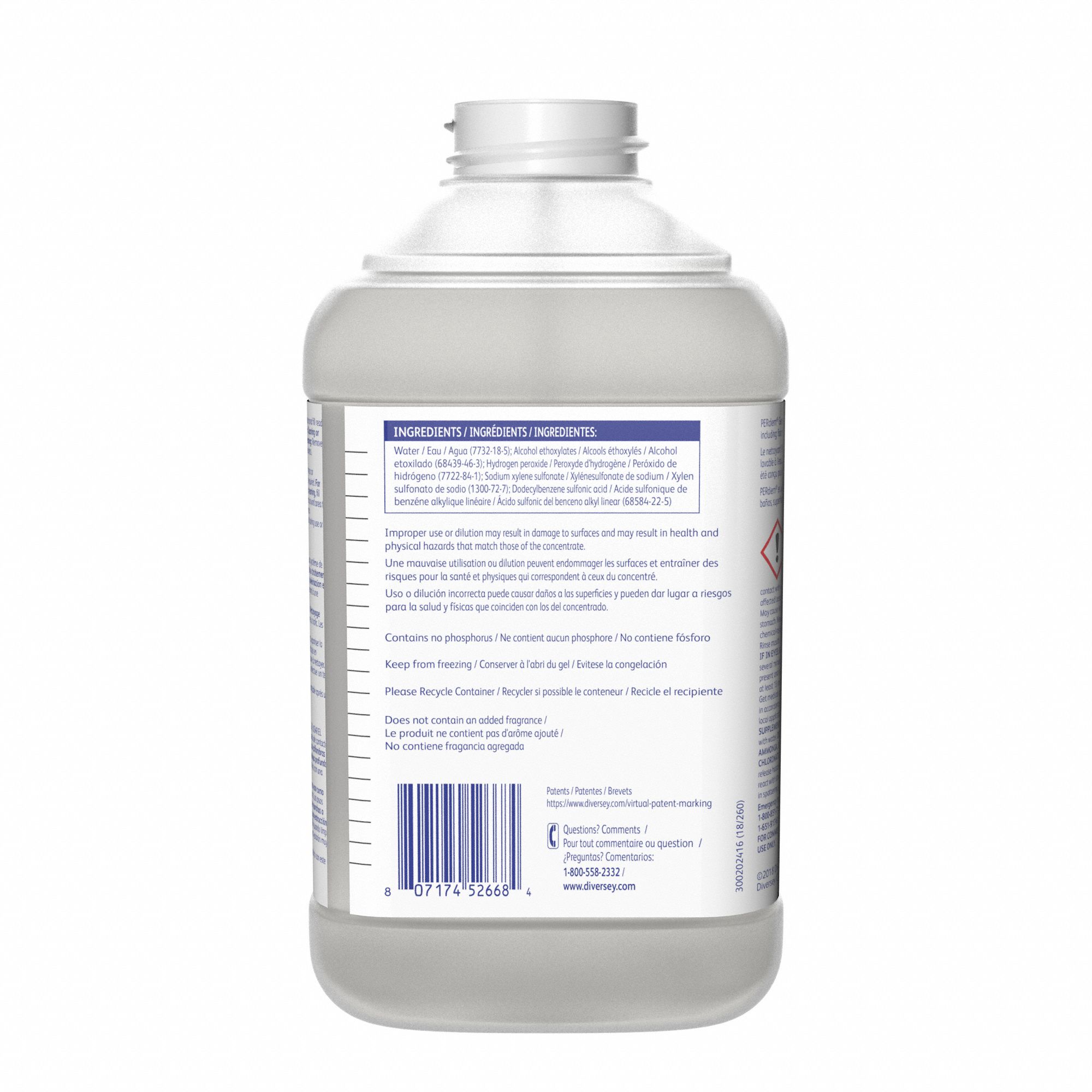 DIVERSEY All Purpose Cleaner PERdiem, 58, Fits JFill Dispenser Series