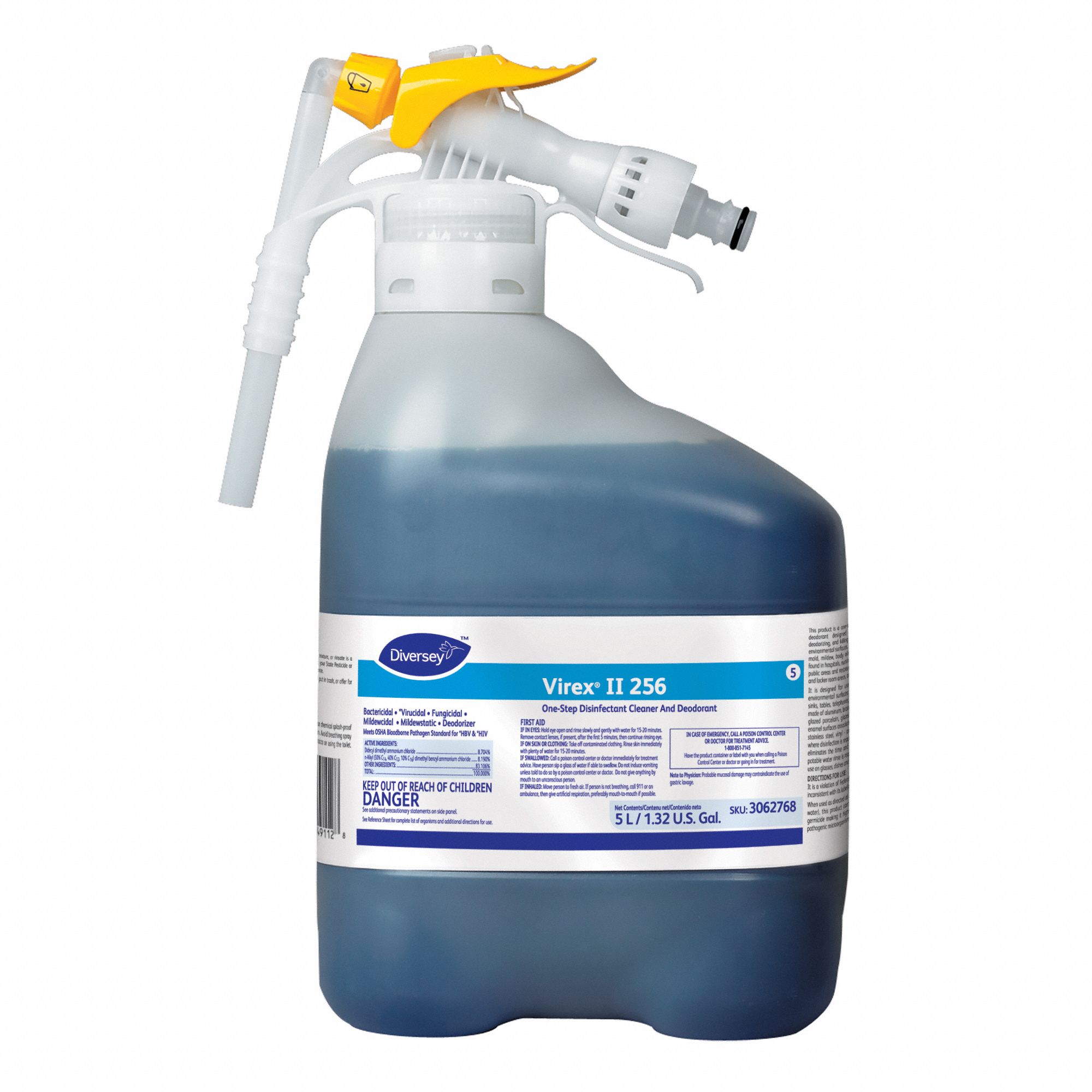 DIVERSEY, Virex, 5, Cleaner and Disinfectant Concentrate - 11Y654