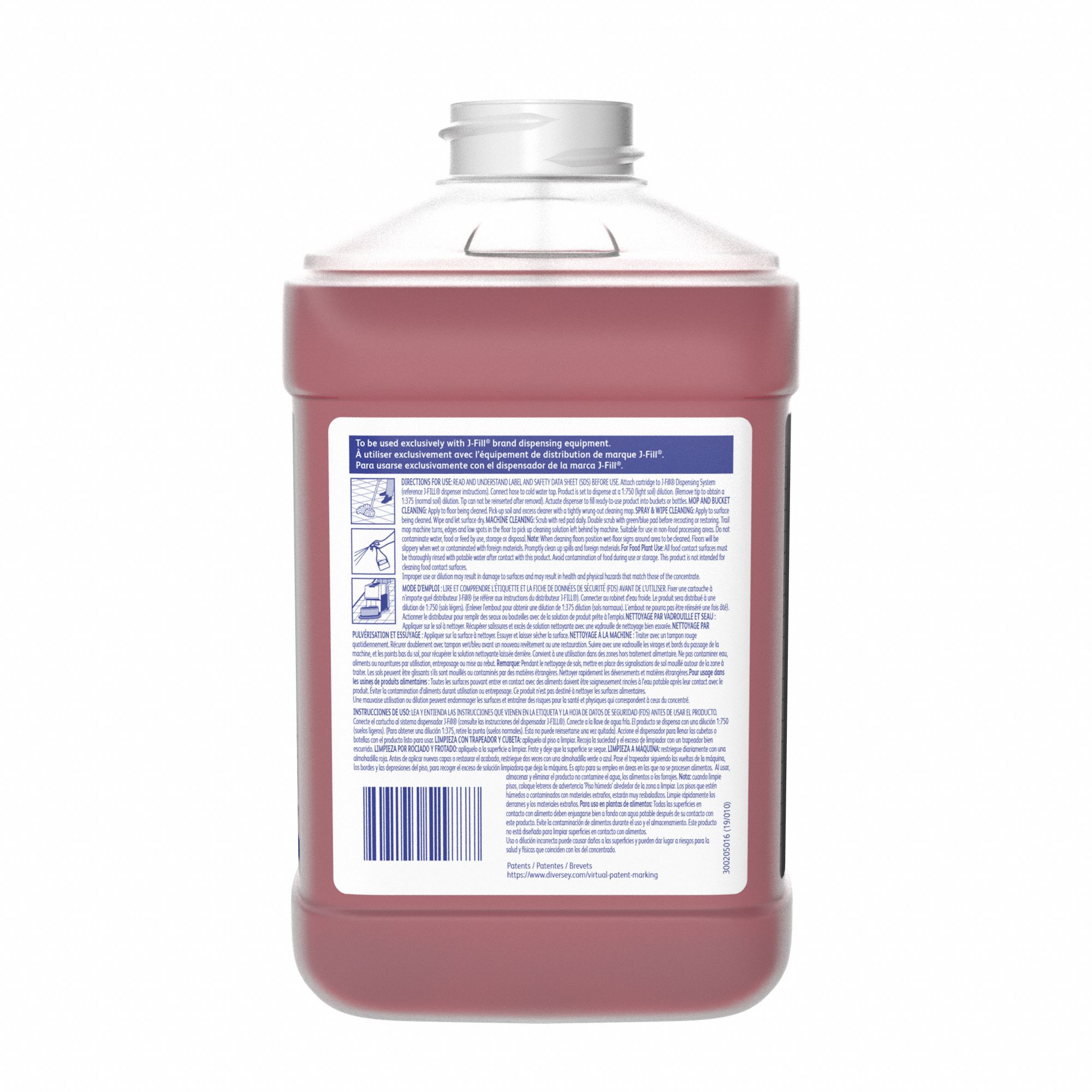 DIVERSEY Neutral Floor Cleaner Stride, 18, Fits JFill Dispenser