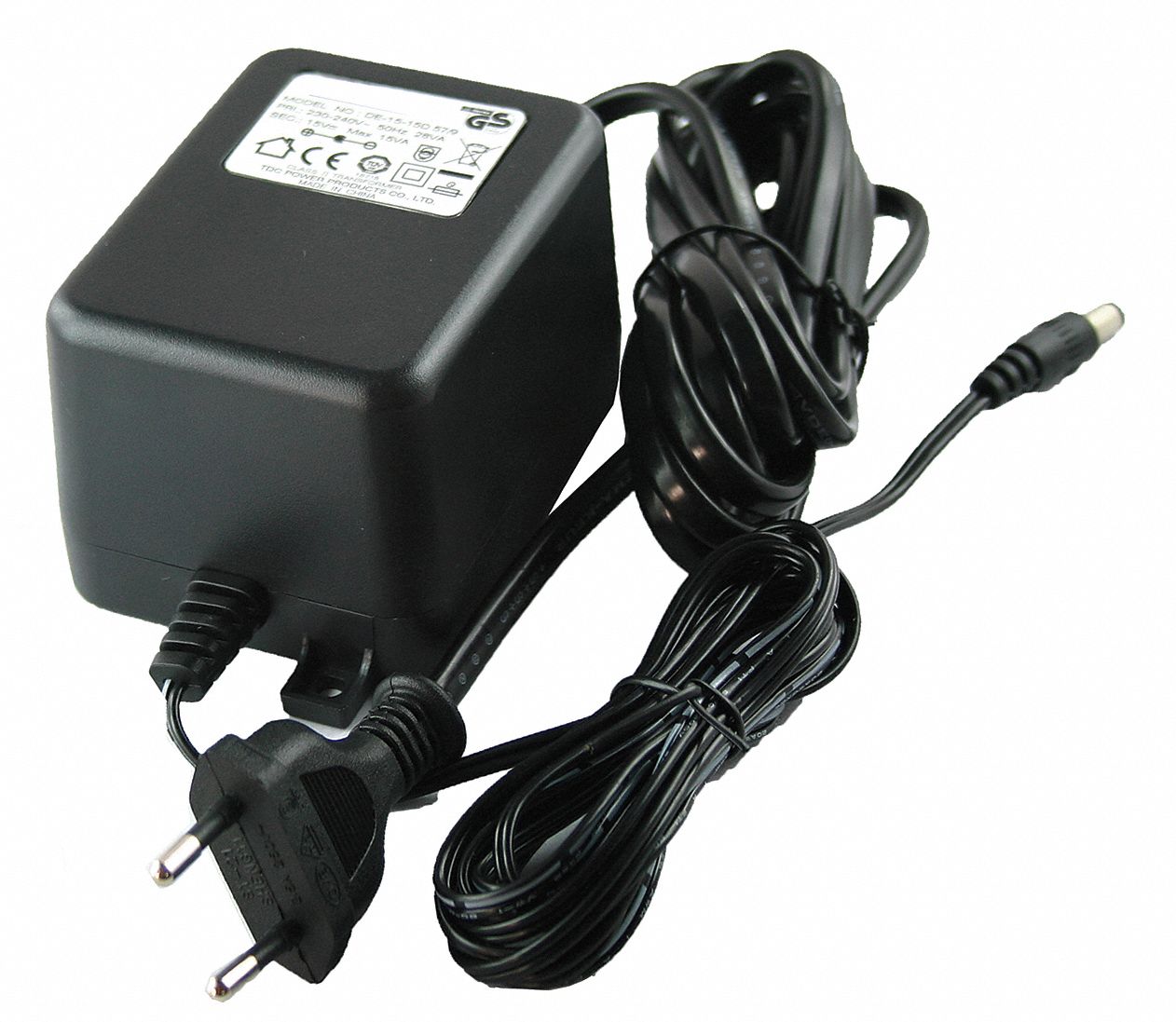 Plug-In Charger: 230V AC, 15V DC, 1 A Output Current, European Country Plug