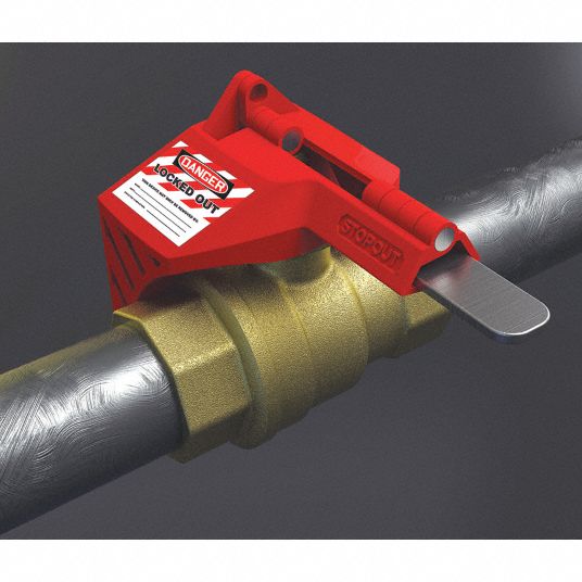 ACCUFORM Ball Valve Lockout, Plastic, Red 11Y774KDD442 Grainger