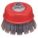 TWIST WIRE WHEEL BRUSH, 9000 RPM, THREADED ARBOR, 4 IN, 0.020 IN WIRE
