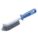 SCRATCH BRUSH, SHORT/CURVED HANDLE, 5 X 10 ROWS, 10 IN HANDLE L, BLUE, STAINLESS STEEL/PLASTIC