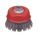 TWIST WIRE WHEEL BRUSH, 9,000 RPM, THREADED ARBOR, 4 IN, 0.020 IN WIRE