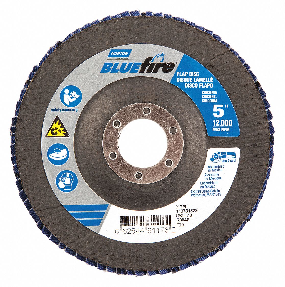 FLAP DISC,BLUEFIRE,G40  5X7/8",T29