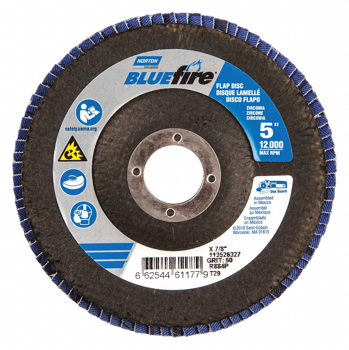 FLAP DISC,BLUEFIRE, G60  5X7/8",T29