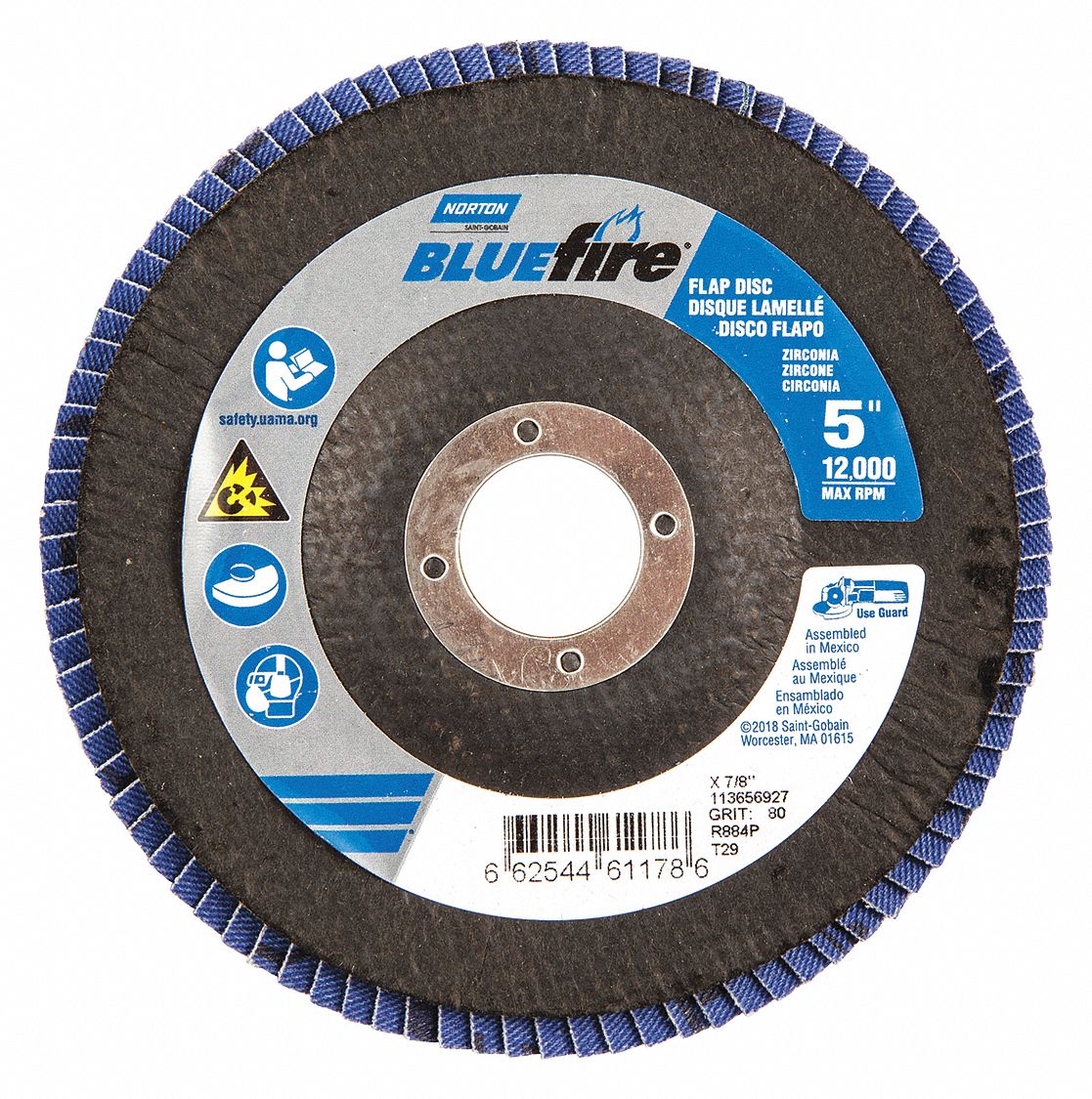 FLAP DISC,BLUEFIRE,G80  5X7/8",T29