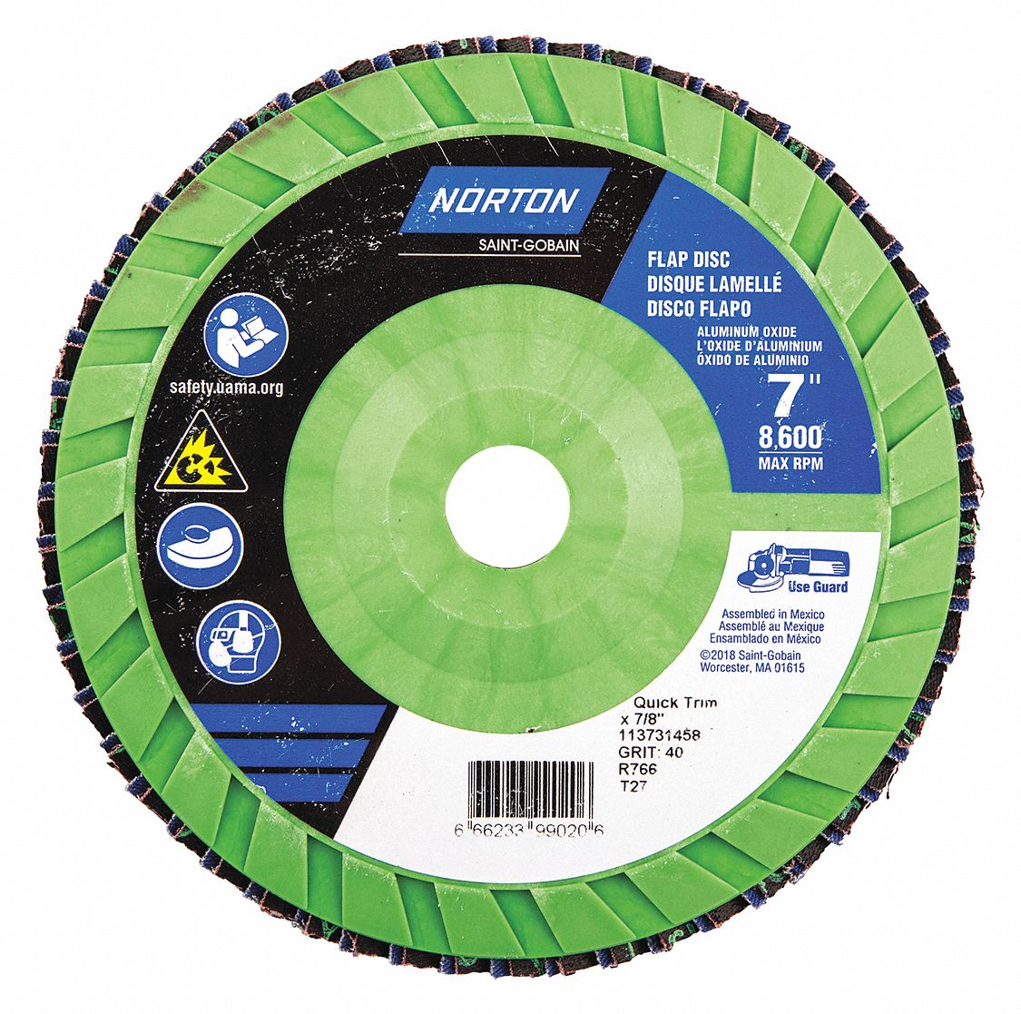 FLAP DISC,NEON, G40  7X7/8",T27