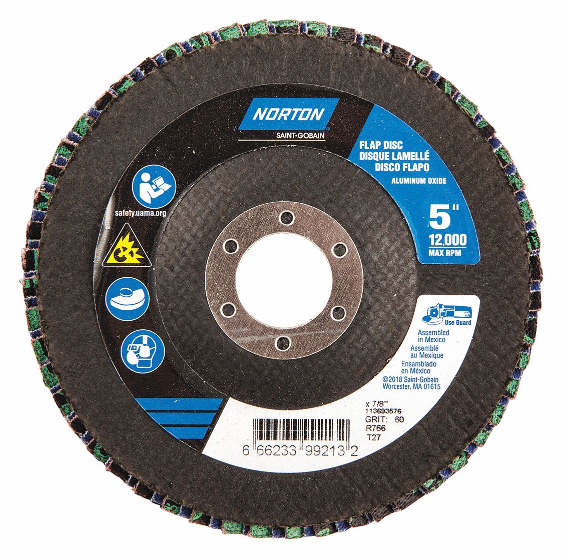 DISQUE LAM, FIBRE VERRE, 5 PO DIA, BLEU