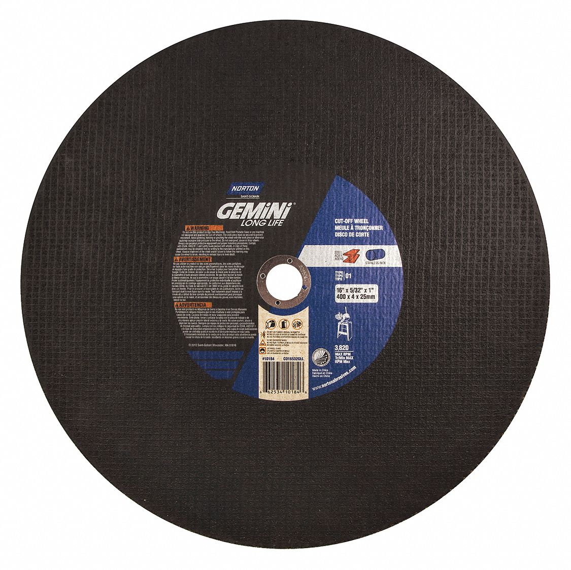 CUT-OFF WHEEL,GEMINI, 16X5/32X1,T01