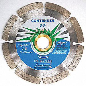 DIAMOND SAW BLADE, SEGMENTED, 7 IN, ⅝ TO⅞ IN ARBOUR, DRY, 8725 RPM, FOR MASONRY