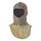HOOD, FLAME-RESISTANT, EASY SEAL, FULL-SIZE HEAD, DOUBLE LAYER BIB, TAPERED, TAN, PBI/LENZING FR