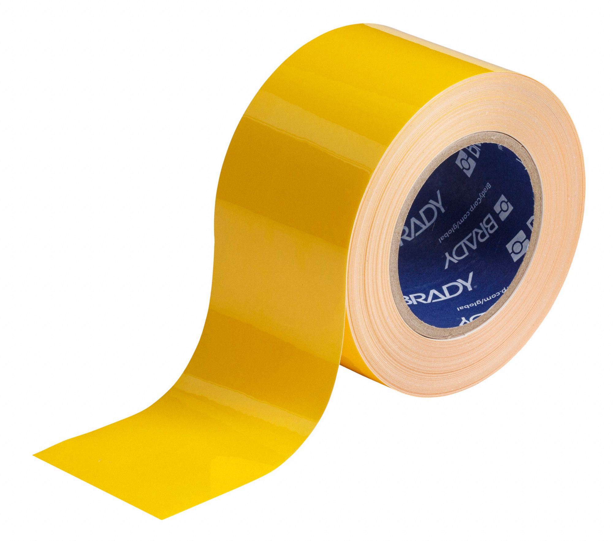 FLOOR MARKING TAPE, GENERAL PURPOSE, SOLID, YELLOW, 3 IN X 100 FT, 8 MIL THICKNESS, BRADY TOUGHSTRIPE