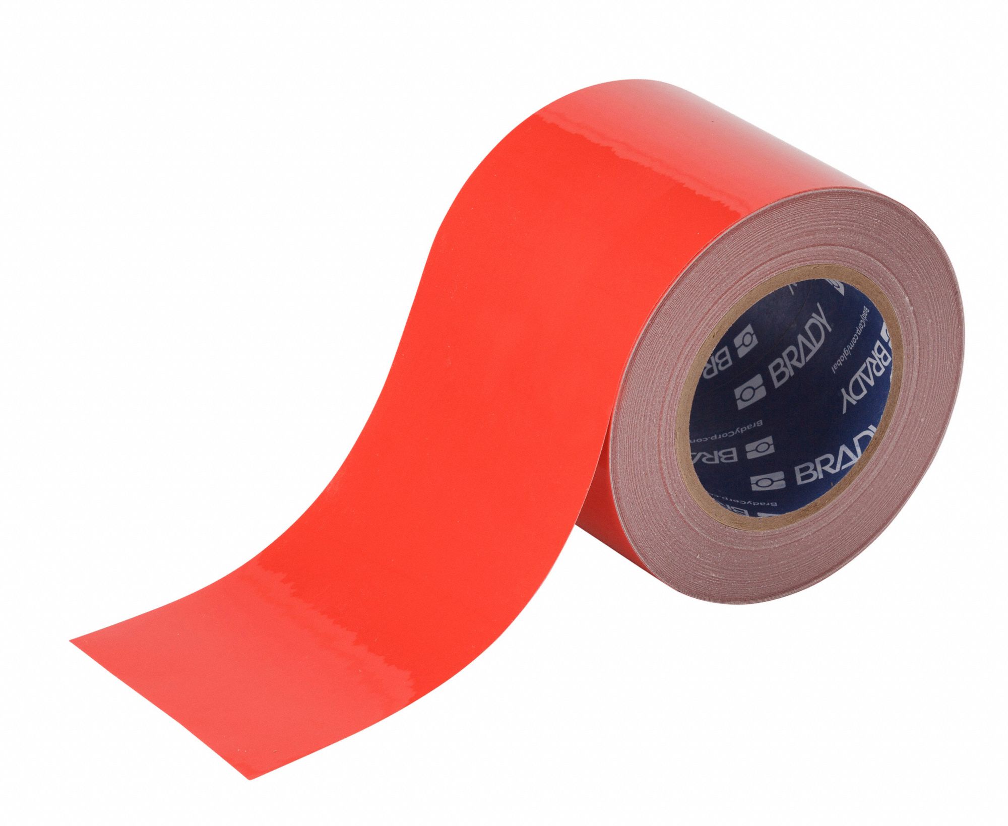 FLOOR MARKING TAPE, GENERAL PURPOSE, SOLID, RED, 4 IN X 100 FT, 8 MIL THICKNESS, BRADY TOUGHSTRIPE