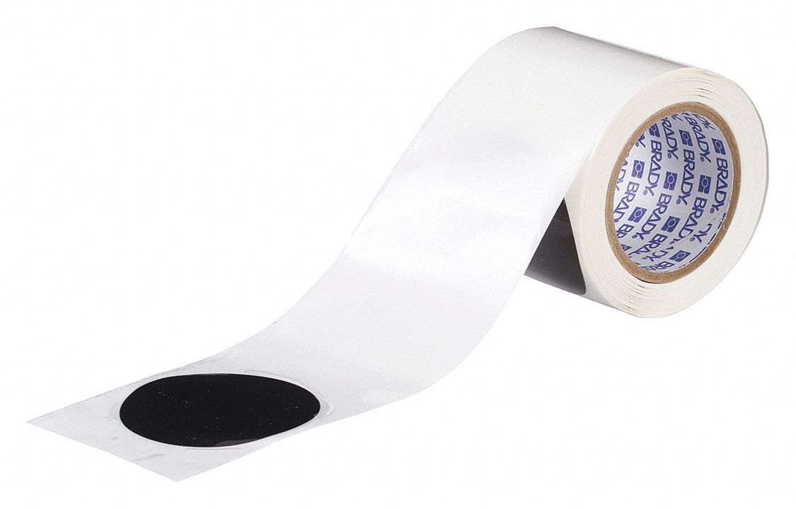 FLOOR MARKING TAPE, CIRCLE, SOLID, BLACK, NO LEGEND, 3&frac12; IN, 8 MIL THICKNESS, BRADY, B-514