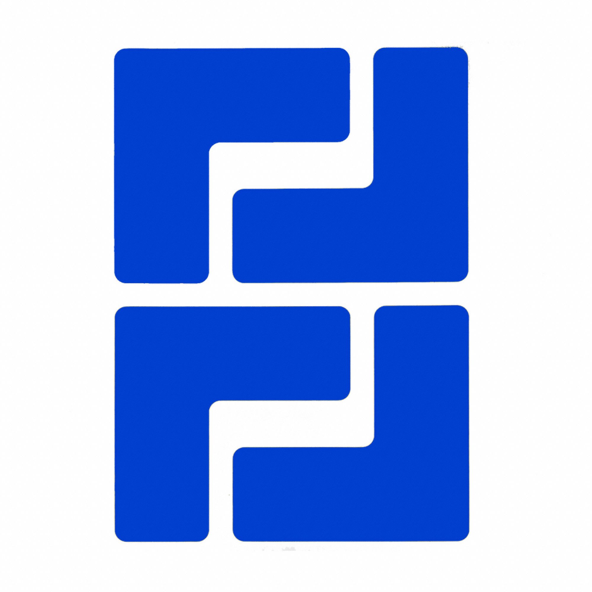 FLOOR MARKING TAPE, L, SOLID, BLUE, NO LEGEND, 2 IN X 5 IN, 8 MIL THICKNESS, BRADY, TOUGHSTRIPE, 20 PK