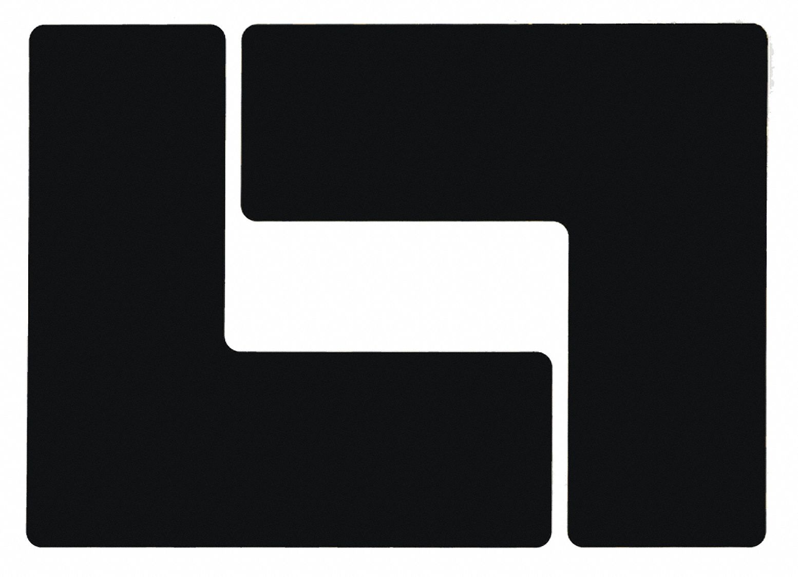 FLOOR MARKING TAPE, L, SOLID, BLACK, NO LEGEND, 3 IN X 8 IN, 8 MIL THICKNESS, BRADY, TOUGHSTRIPE, 20 PK