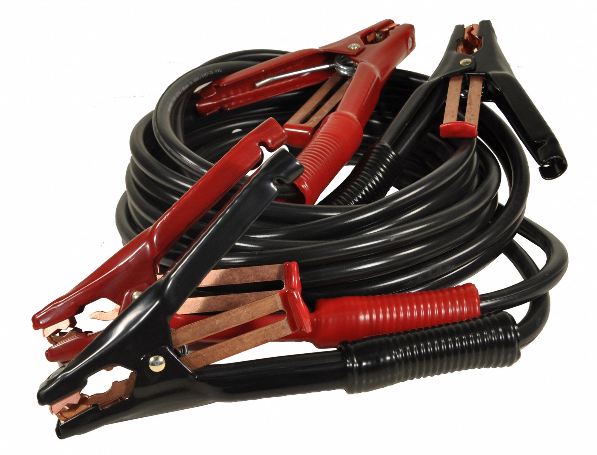 BOOSTER CABLE, CRIMPED, 5 AWG, STANDARD JAW, 15 FT CABLE L, BLACK, COPPER, HEAVY DUTY