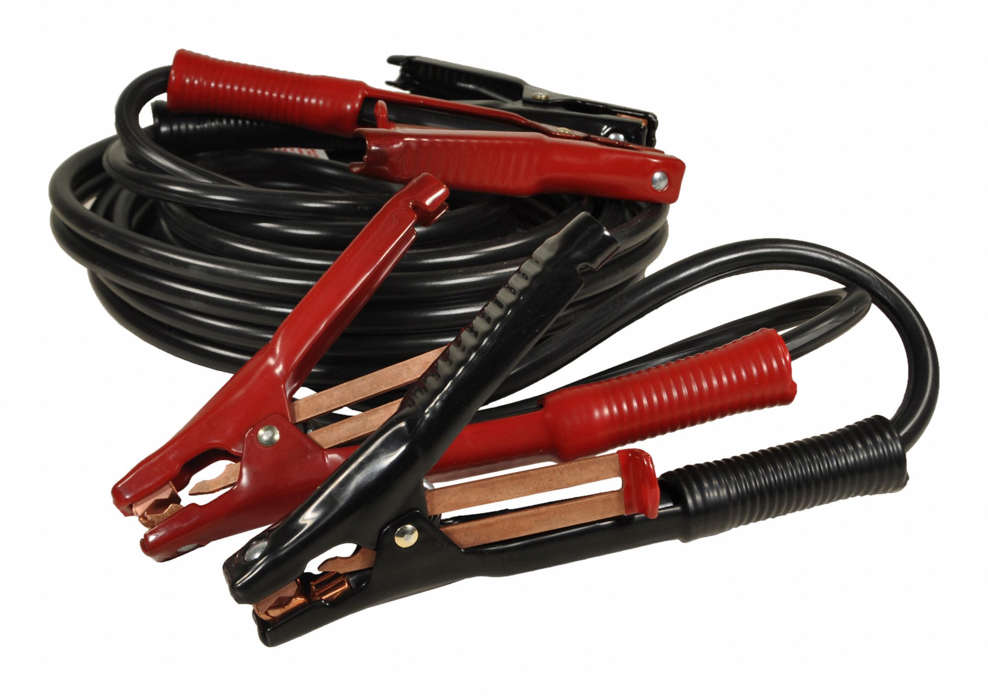 BOOSTER CABLE, CRIMPED, 4 AWG, STANDARD JAW, 20 FT CABLE L, BLACK, COPPER, HEAVY DUTY