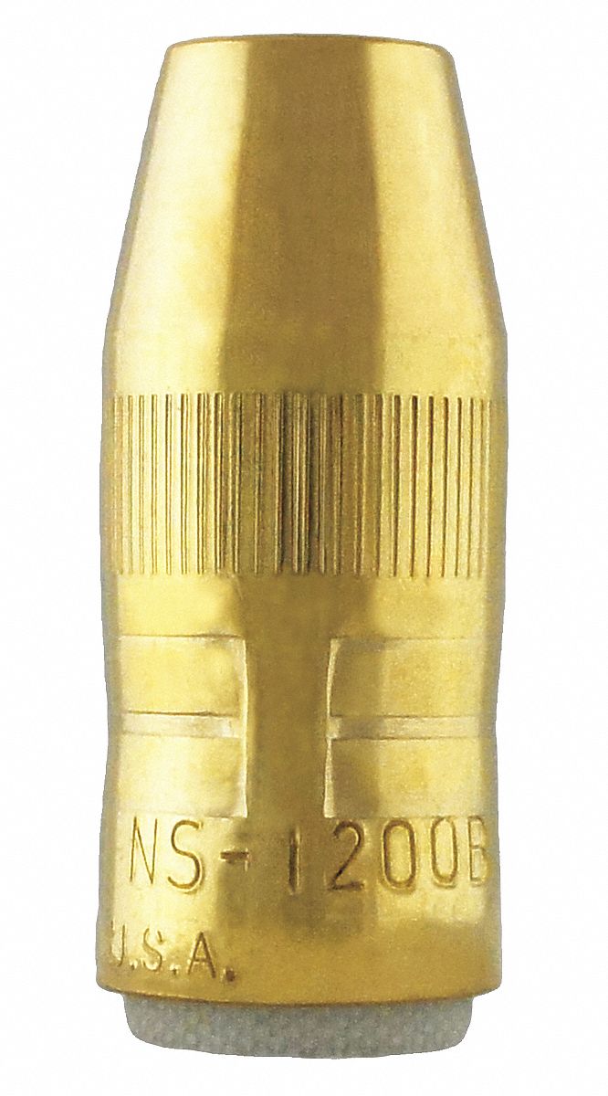 NOZZLE, SMALL CENTREFIRE, ½ IN, CONICAL TIP, FLUSH, BRASS