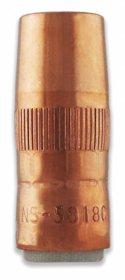 NOZZLE, SMALL CENTREFIRE, ⅝ IN, CONICAL TIP, ⅛ IN RECESS, COPPER