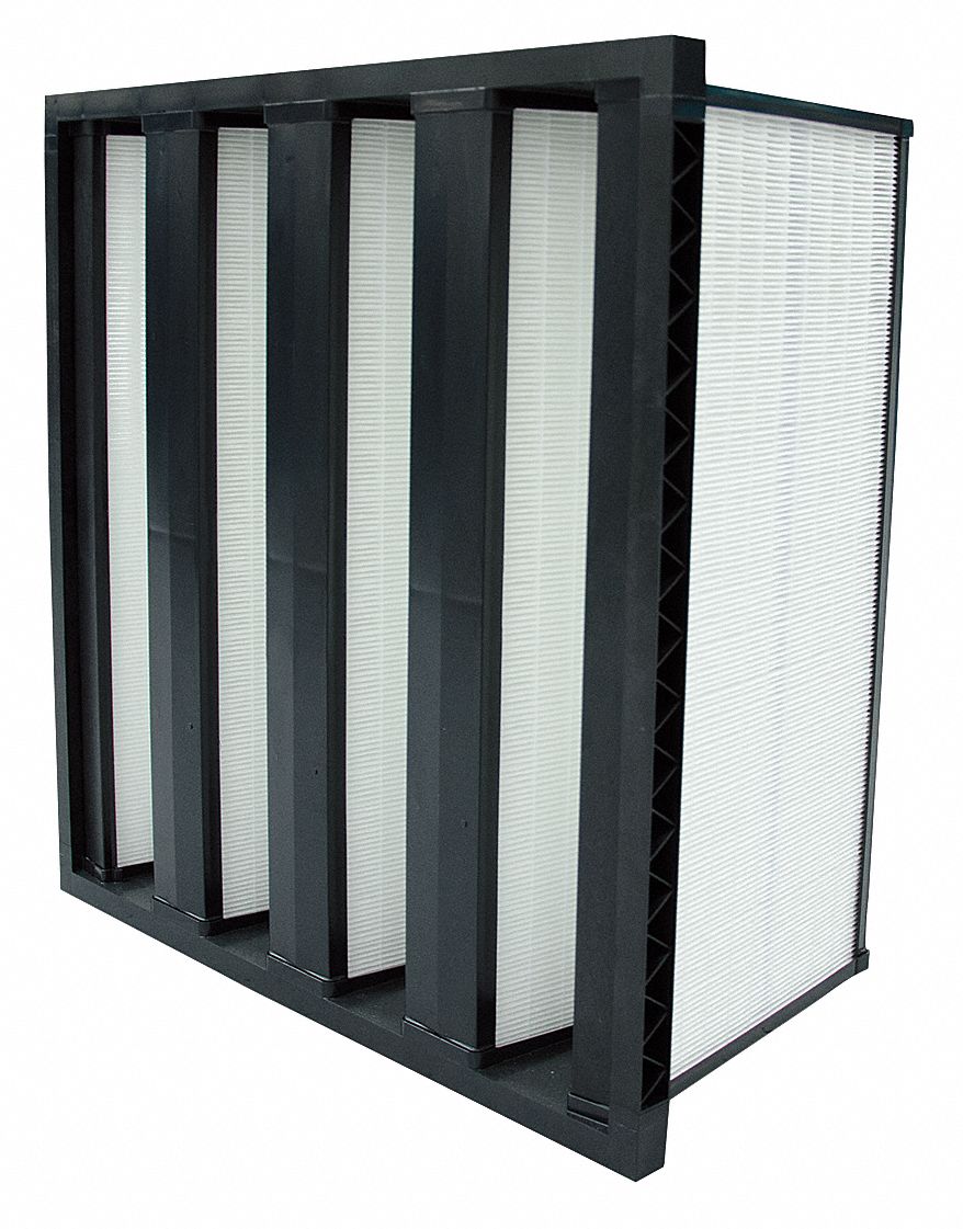 V-BANK AIR FILTER, 20 X 24 X 12 IN, MERV 16, FIBREGLASS, NUMBER OF VS: 4