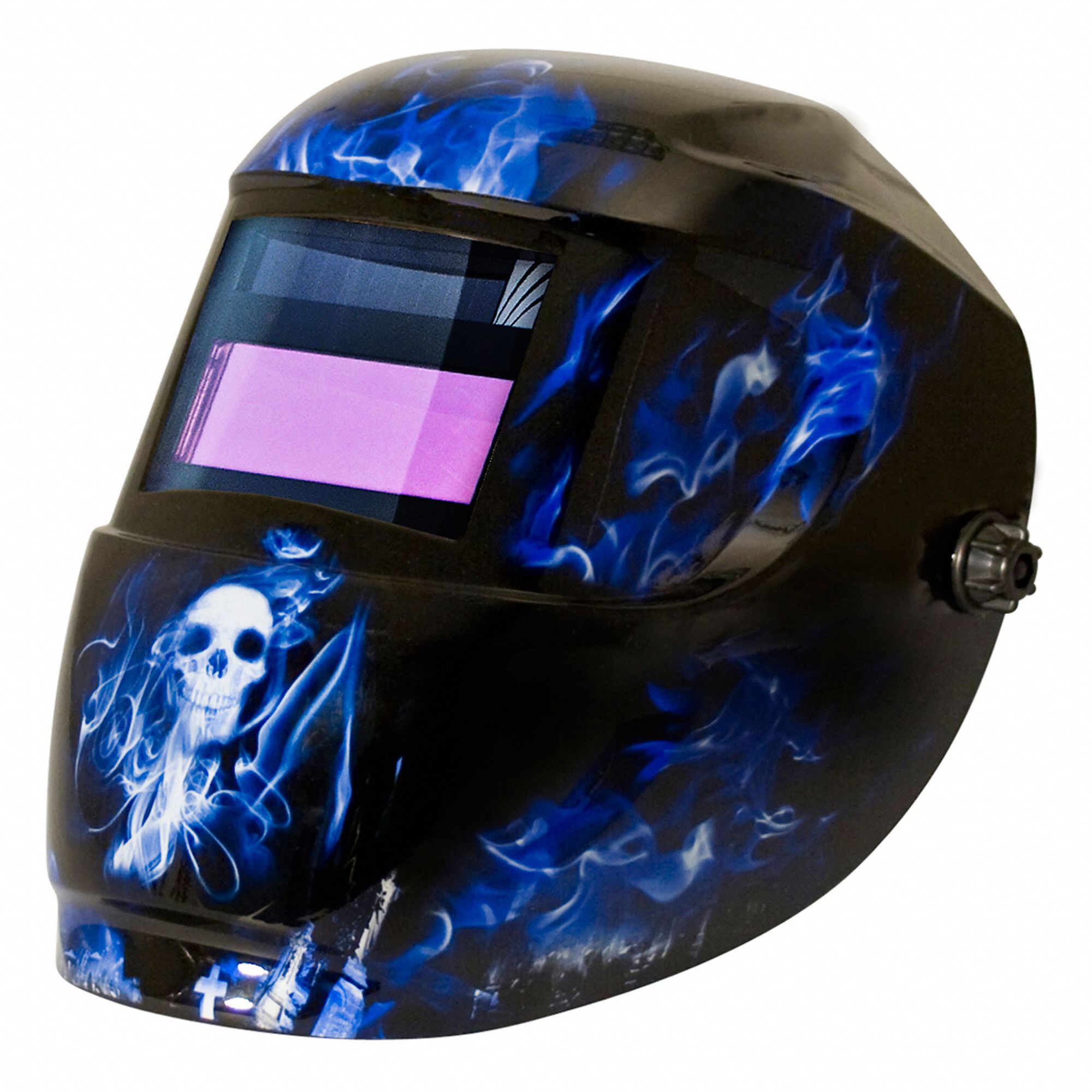 WELDING HELMET, SOLAR, BLUE, 6 SQ. IN. VIEWING AREA, ANSI Z87.1, Z94.3, CE