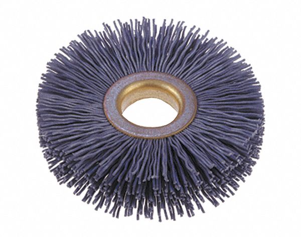 WHEEL BRUSH, WIRE, ATB RINGLOCK, CRIMPED, ARBOR MOUNT, 2 IN BRUSH DIA/0.024 IN WIRE DIA