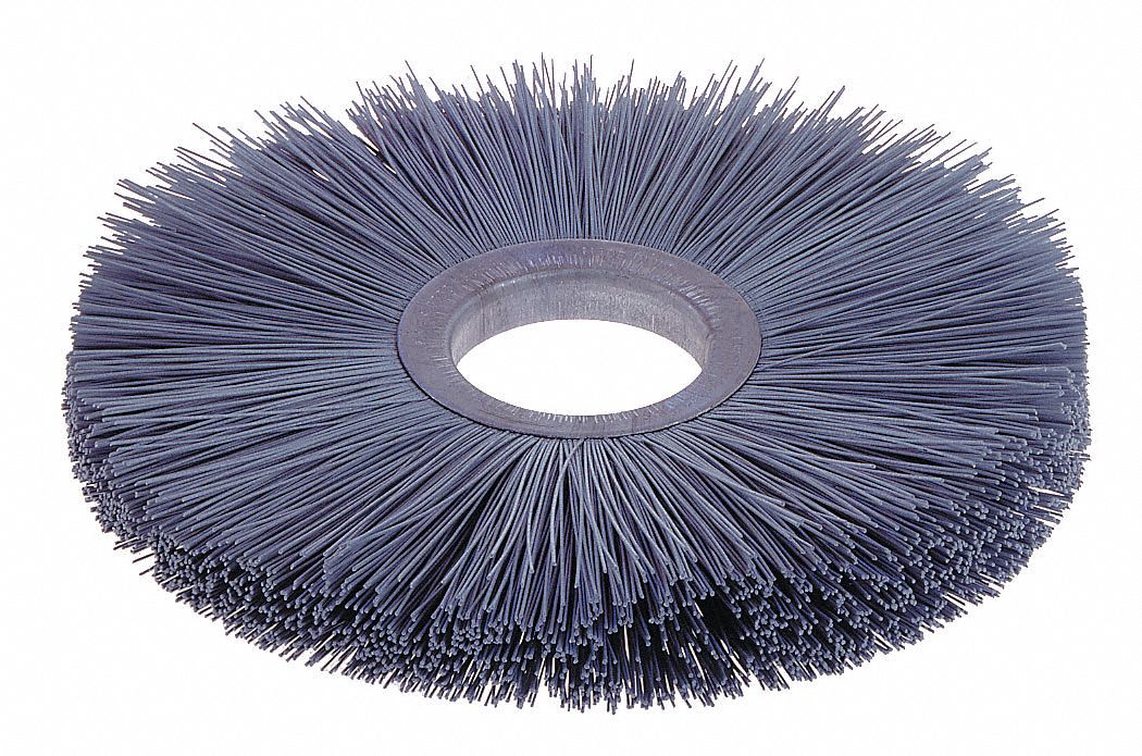 WHEEL BRUSH, WIRE, ATB MONARCH, CRIMPED, 120 GRIT, ARBOR MOUNT, 6 IN BRUSH DIA/0.04 IN WIRE DIA