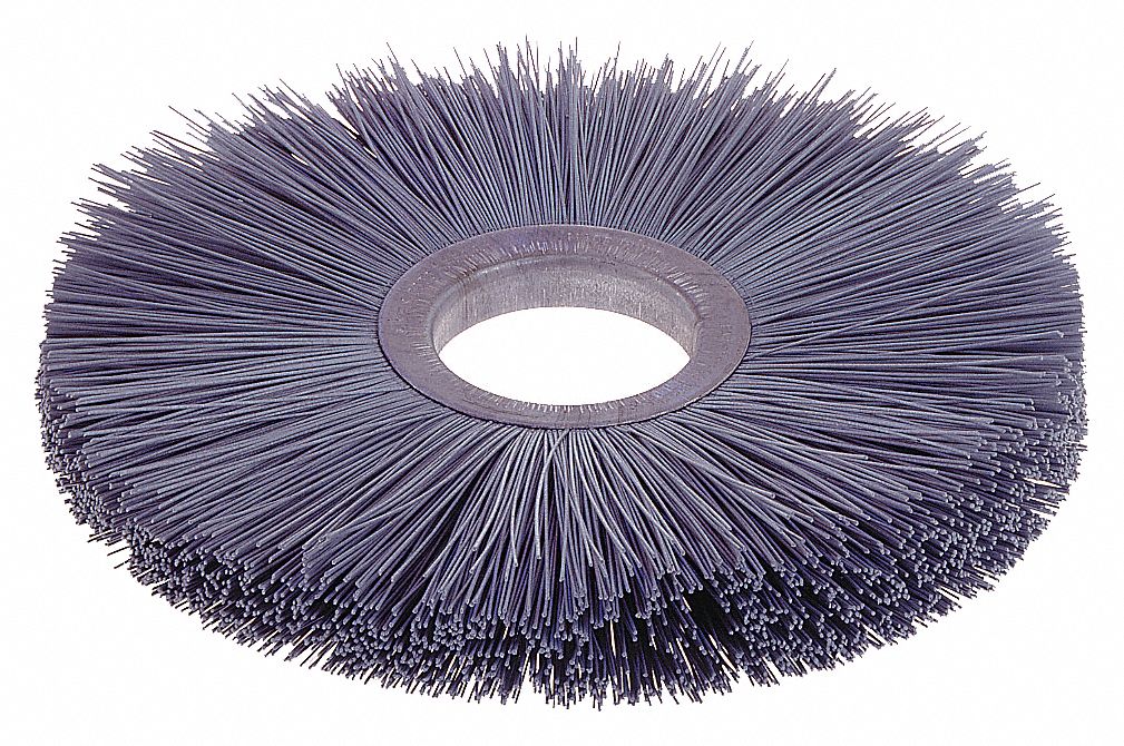 WHEEL BRUSH, WIRE, ATB MONARCH, CRIMPED, NARROW, ARBOR MOUNT, 6 IN BRUSH DIA/0.035 IN WIRE DIA