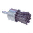 END BRUSH, KNOTTED WIRE, 22000 RPM, 3/4 IN DIA, 1/4 IN SHANK, 0.01 IN FIL, SS